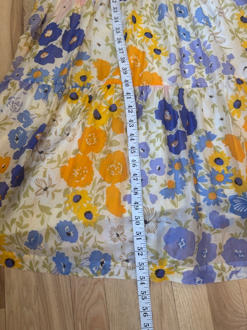 & Other Stories Floral Puff-Sleeve Tiered Maxi Dress in Pastel Multi EU 40 US M - Picture 6 of 12